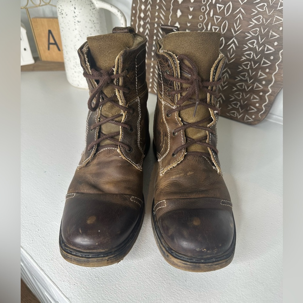 Bed|Stu Men's Distressed Leather Lace-Up Boots Size 10 - Picture 2 of 9